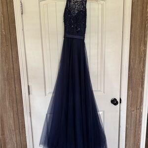 Mori Lee Navy Blue Lace Wedding Dress